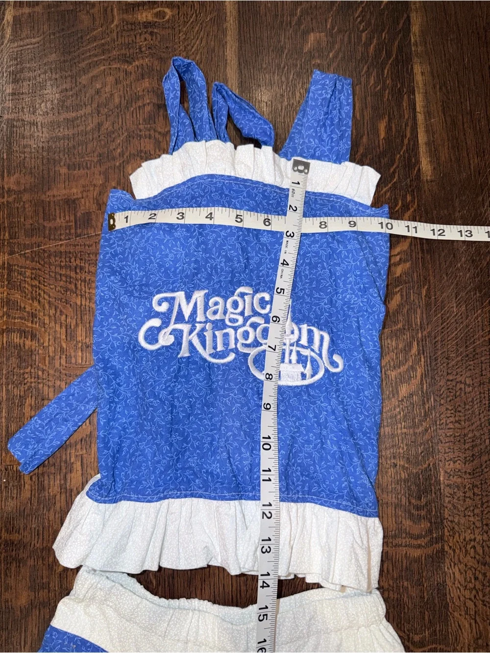 Disney Blue Magic Kingdom Ruffle Two-Piece Set with Character Appliqués